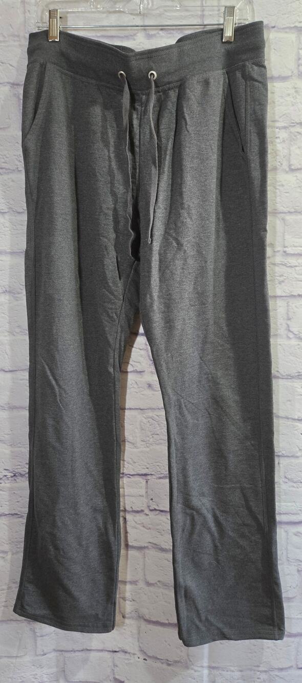 Hanes Gray Drawstring Waist Pull On Lounge Pants L Lightweight Pockets